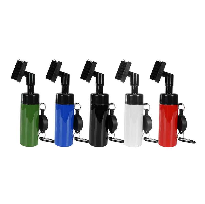 GCC-001, Golf Club Cleaner Brush with Retractable Zip-line Aluminum Carabiner and Squeeze Water Bottle, Holds 4 OZ of Water, Golf Accessories for Men & Woman, Golf Gifts for Men & Woman