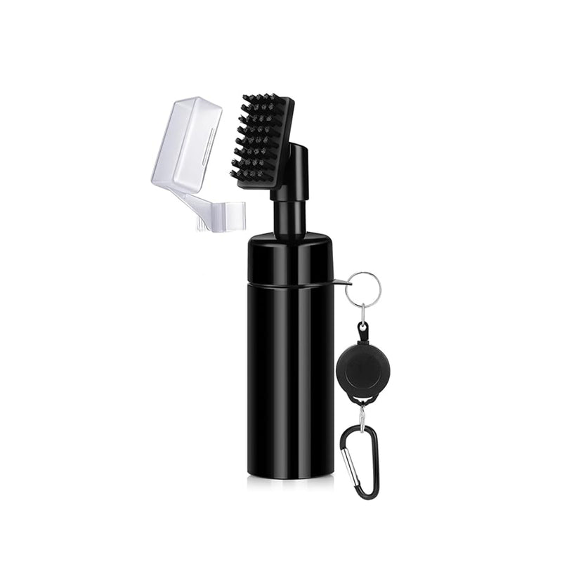 GCC-001, Golf Club Cleaner Brush with Retractable Zip-line Aluminum Carabiner and Squeeze Water Bottle, Holds 4 OZ of Water, Golf Accessories for Men & Woman, Golf Gifts for Men & Woman