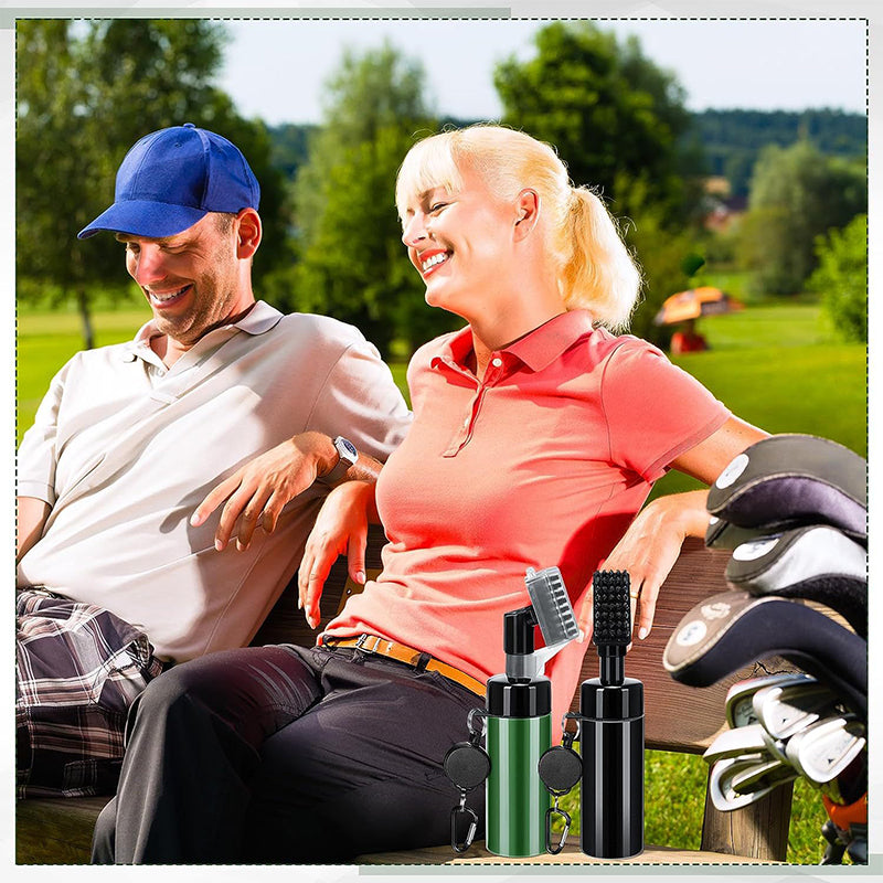 GCC-001, Golf Club Cleaner Brush with Retractable Zip-line Aluminum Carabiner and Squeeze Water Bottle, Holds 4 OZ of Water, Golf Accessories for Men & Woman, Golf Gifts for Men & Woman