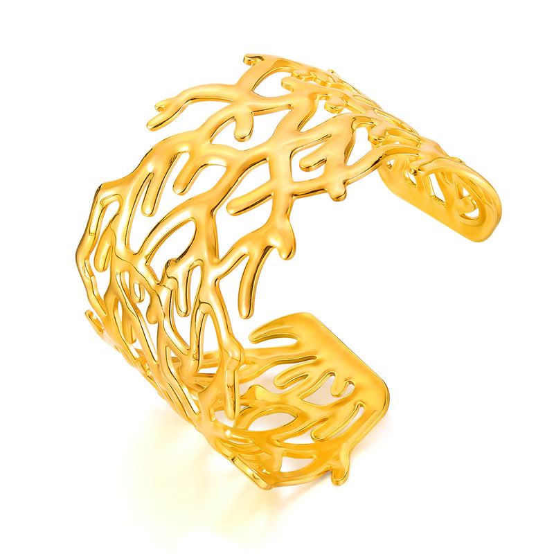 BA-GH1122, Gold Women’s Open Bangle – Stainless Steel Bracelet, Gift for Her
