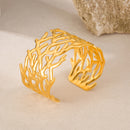 BA-GH1122, Gold Women’s Open Bangle – Stainless Steel Bracelet, Gift for Her