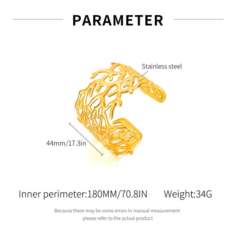 BA-GH1122, Gold Women’s Open Bangle – Stainless Steel Bracelet, Gift for Her