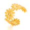 BA-GH1123, Elegant Stainless Steel Daisy Open Bangle Bracelet – Women’s Jewelry