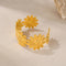 BA-GH1123, Elegant Stainless Steel Daisy Open Bangle Bracelet – Women’s Jewelry