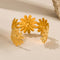 BA-GH1123, Elegant Stainless Steel Daisy Open Bangle Bracelet – Women’s Jewelry