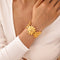 BA-GH1123, Elegant Stainless Steel Daisy Open Bangle Bracelet – Women’s Jewelry