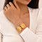 BA-GH1123, Elegant Stainless Steel Daisy Open Bangle Bracelet – Women’s Jewelry