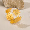 BA-GH1123, Elegant Stainless Steel Daisy Open Bangle Bracelet – Women’s Jewelry