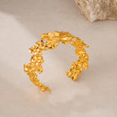 BA-GH1125, Elegant Stainless Steel Flower Open Bangle Bracelet – Women’s Jewelry