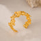 BA-GH1125, Elegant Stainless Steel Flower Open Bangle Bracelet – Women’s Jewelry