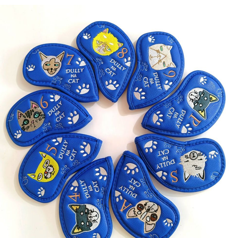 GIH-001, 9 PCS PU Leather Golf Iron Headcovers