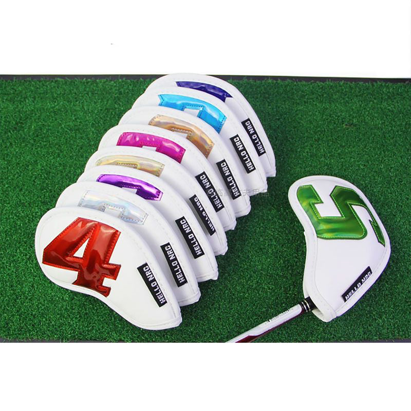 GIH-002, 9 PCS PU Leather Golf Iron Headcovers