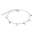 AB-GZ060,Stainless Steel Gold & Silver Anklet Bracelet– Dainty Flower & Zirconia Charm Foot Jewelry