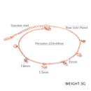 AB-GZ060,Stainless Steel Gold & Silver Anklet Bracelet– Dainty Flower & Zirconia Charm Foot Jewelry