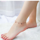 AB-GZ060,Stainless Steel Gold & Silver Anklet Bracelet– Dainty Flower & Zirconia Charm Foot Jewelry
