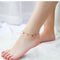 AB-GZ060,Stainless Steel Gold & Silver Anklet Bracelet– Dainty Flower & Zirconia Charm Foot Jewelry