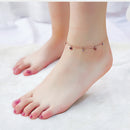 AB-GZ060,Stainless Steel Gold & Silver Anklet Bracelet– Dainty Flower & Zirconia Charm Foot Jewelry
