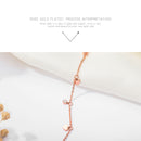 AB-GZ060,Stainless Steel Gold & Silver Anklet Bracelet– Dainty Flower & Zirconia Charm Foot Jewelry