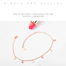 AB-GZ060,Stainless Steel Gold & Silver Anklet Bracelet– Dainty Flower & Zirconia Charm Foot Jewelry