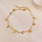 AB-GZ189,Stainless Steel Gold Anklet Bracelet– Dainty Flower & Zirconia Charm Foot Jewelry