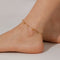 AB-GZ189,Stainless Steel Gold Anklet Bracelet– Dainty Flower & Zirconia Charm Foot Jewelry