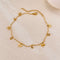 AB-GZ189,Stainless Steel Gold Anklet Bracelet– Dainty Flower & Zirconia Charm Foot Jewelry