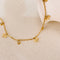AB-GZ189,Stainless Steel Gold Anklet Bracelet– Dainty Flower & Zirconia Charm Foot Jewelry