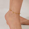 AB-GZ189,Stainless Steel Gold Anklet Bracelet– Dainty Flower & Zirconia Charm Foot Jewelry