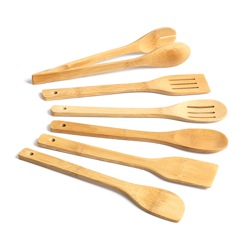 KCU-001-7, 7 Piece ECO Bamboo Cooking Utensil Set