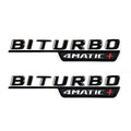 MBZ-BITURBO-4MATIC+, 2 PCS High Quality ABS MERCEDES-BENZ BITURBO-4MATIC+ Letters Fender Emblem Sticker