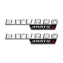 MBZ-BITURBO-4MATIC+, 2 PCS High Quality ABS MERCEDES-BENZ BITURBO-4MATIC+ Letters Fender Emblem Sticker