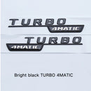 MBZ-TURBO-4MATIC, 2 PCS High Quality ABS MERCEDES-BENZ  TURBO-4 MATIC Letters Fender Emblem Sticker