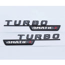 MBZ-TURBO-4MATIC+,  2 PCS High Quality ABS MERCEDES-BENZ  TURBO-4 MATIC+ Letters Fender Emblem Sticker