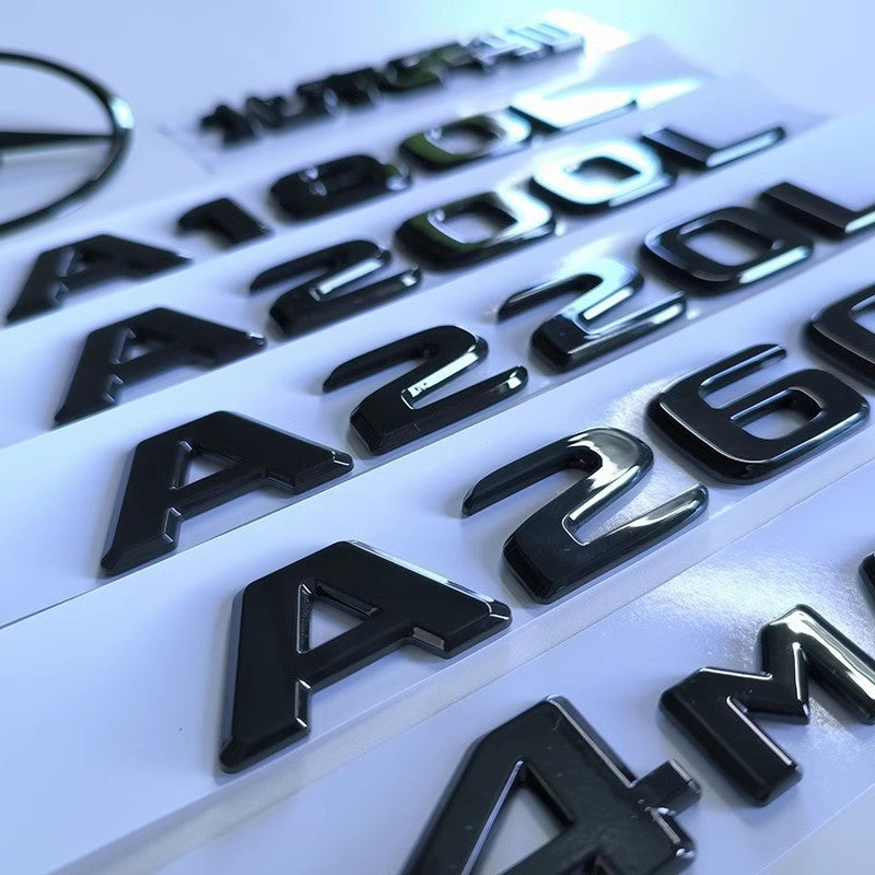 MBZ-A-CLASS-TRUNK LETTERS, High Quality ABS Mercedes-Benz A Class Trunk Letter Emblem Sticker