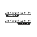 MBZ-BITURBO-4MATIC, 2 PCS High Quality ABS MERCEDES-BENZ  BITURBO-4MATIC Letters Fender Emblem Sticker