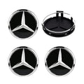 MBZ-RIMCAP-75, Pack 4 Hub Caps 75mm Blue For Mercedes Logo Emblem Center Wheel Cap