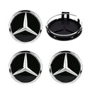 MBZ-RIMCAP-75, Pack 4 Hub Caps 75mm Blue For Mercedes Logo Emblem Center Wheel Cap