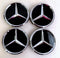 MBZ-RIMCAP-75, Pack 4 Hub Caps 75mm Blue For Mercedes Logo Emblem Center Wheel Cap