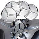 MBZ-RIMCAP-75, Pack 4 Hub Caps 75mm Blue For Mercedes Logo Emblem Center Wheel Cap