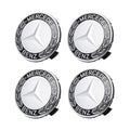 MBZ-RIMCAP-75A, Pack 4 Hub Caps 75mm Blue For Mercedes Logo Emblem Center Wheel Cap