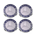 MBZ-RIMCAP-75A, Pack 4 Hub Caps 75mm Blue For Mercedes Logo Emblem Center Wheel Cap