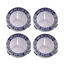 MBZ-RIMCAP-75A, Pack 4 Hub Caps 75mm Blue For Mercedes Logo Emblem Center Wheel Cap