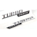 MBZ-TURBO-4MATIC, 2 PCS High Quality ABS MERCEDES-BENZ  TURBO-4 MATIC Letters Fender Emblem Sticker