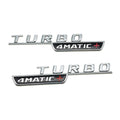 MBZ-TURBO-4MATIC+,  2 PCS High Quality ABS MERCEDES-BENZ  TURBO-4 MATIC+ Letters Fender Emblem Sticker