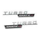 MBZ-TURBO-4MATIC+,  2 PCS High Quality ABS MERCEDES-BENZ  TURBO-4 MATIC+ Letters Fender Emblem Sticker