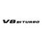 MBZ-V8-BITURBO, High Quality ABS MERCEDES-BENZ V8-BITURBO Letters Emblem Sticker