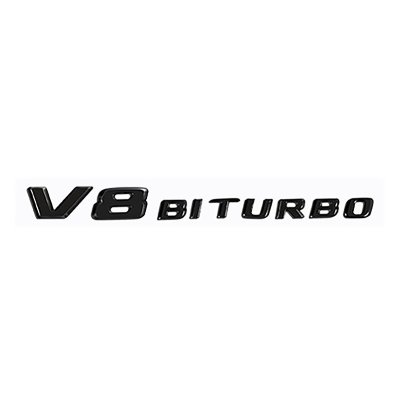MBZ-V8-BITURBO, High Quality ABS MERCEDES-BENZ V8-BITURBO Letters Emblem Sticker