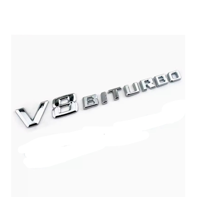 MBZ-V8-BITURBO, High Quality ABS MERCEDES-BENZ V8-BITURBO Letters Emblem Sticker