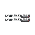 MBZ-V8-BITURBO-4MATIC+, 2 PCS High Quality ABS MERCEDES-BENZ V8-BITURBO-4MATIC+ Letters Fender Emblem Sticker