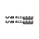 MBZ-V8-BITURBO-4MATIC+, 2 PCS High Quality ABS MERCEDES-BENZ V8-BITURBO-4MATIC+ Letters Fender Emblem Sticker